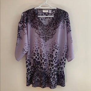 Mauve print blouse
